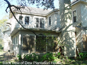 Back view of Dew Plantation House.
